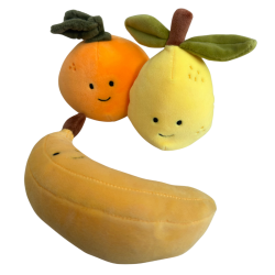Trio de peluches fruits – Compagnons doux et vitaminés