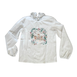 T-shirt manches longues “Cerf Enchanté” – Douceur et poésie pour l’hiver