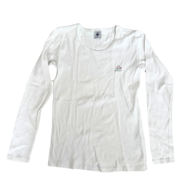 T-shirt Manches Longues Petit Bateau – Blanc Classique, Coton Doux T-shirt Manches Longues Petit Bateau – Blanc Classique, Coton Doux