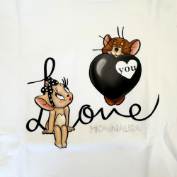 T-shirt blanc Monnalisa "Love You" – Tom & Jerry – 10 ans