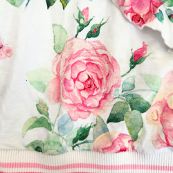 Sweat Monnalisa – Motif fleuri rose avec volants