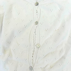 Gilet tricoté fille Petit Bateau – Point ajouré ivoire & boutons nacrés
