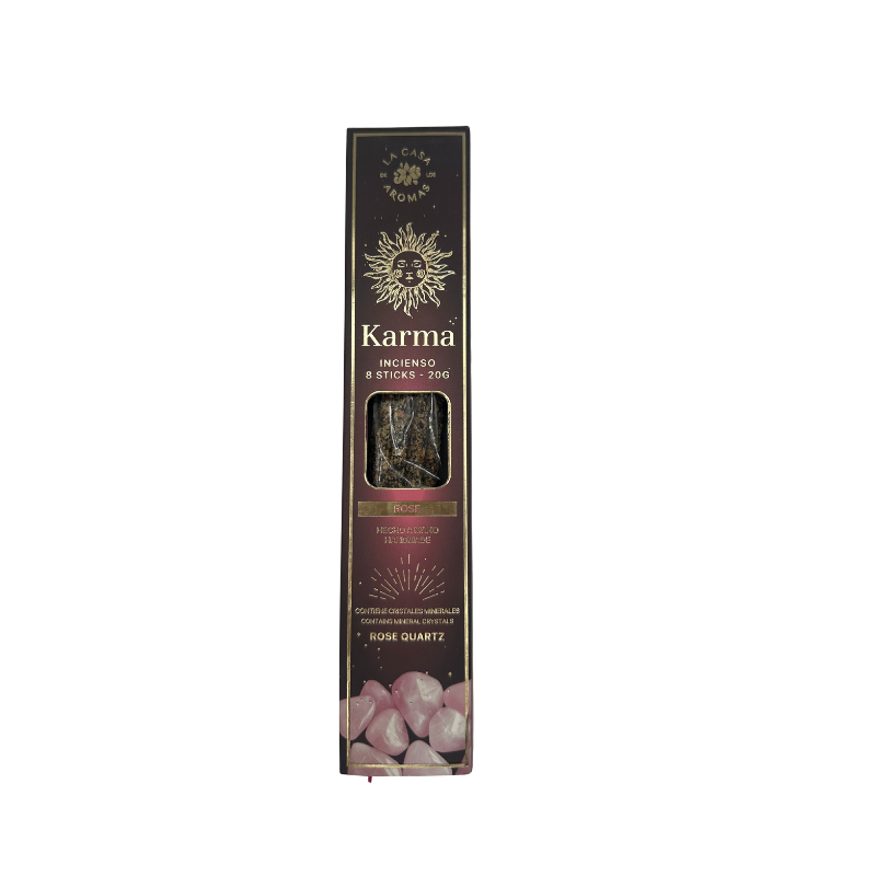 Encens Karma Quartz Rose – Amour & énergie positive – 8 bâtonnets Encens Karma Quartz Rose – Amour & énergie positive – 8 bâtonnets
