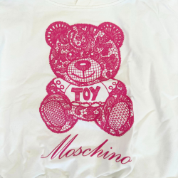 Sweat à capuche Moschino Teddy Dentelle – Édition blanche 10 ans