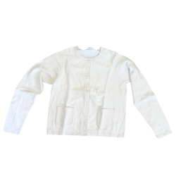 Gilet blanc uni – Basique chic avec poches plaquées