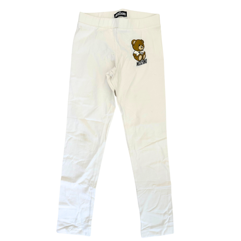Legging blanc Moschino – Confort haut de gamme avec une touche ludique