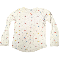 Haut à Manches Longues – Motif Fleurs Discrètes et Douceur Coton