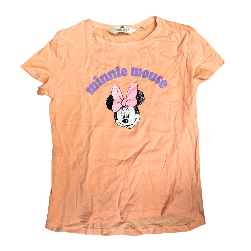T-shirt Disney Minnie Mouse – Couleur Abricot et Détail Brodé