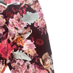 Legging enfant imprimé floral – Explosion de fleurs sur fond prune profond 8ans