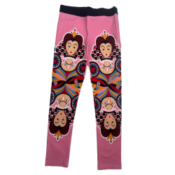 Legging enfant rose Reine de Cœur – Imprimé graphique et ludique