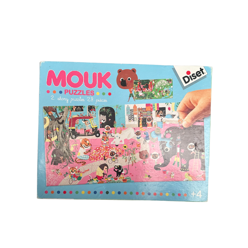 Coffret puzzles Mouk – 2 histoires à reconstituer pour les petits explorateurs