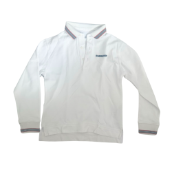 Polo blanc manches longues Burberry – Élégance british en version junior