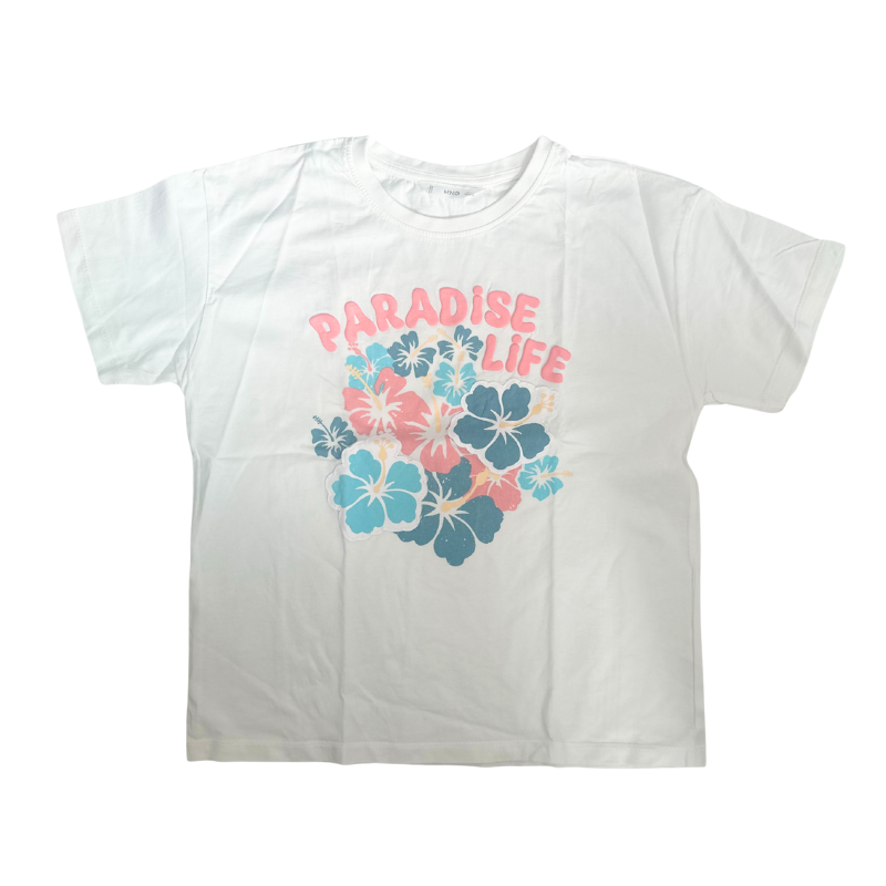 T-shirt blanc "Paradise Life" – Ambiance tropicale et esprit vacances T-shirt blanc "Paradise Life" – Ambiance tropicale et esprit vacances