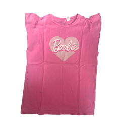 T-shirt rose Barbie à manches volantées – Pour les petites fans de style et de paillettes