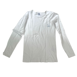 T-shirt manches longues blanc avec motif discret "Petit Renard"