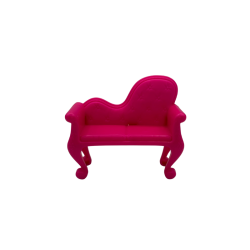 Canapé de poupée rose fuchsia – Design baroque miniature