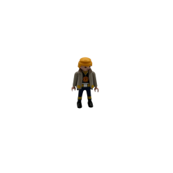 Figurine Playmobil Pompier en Veste Grise