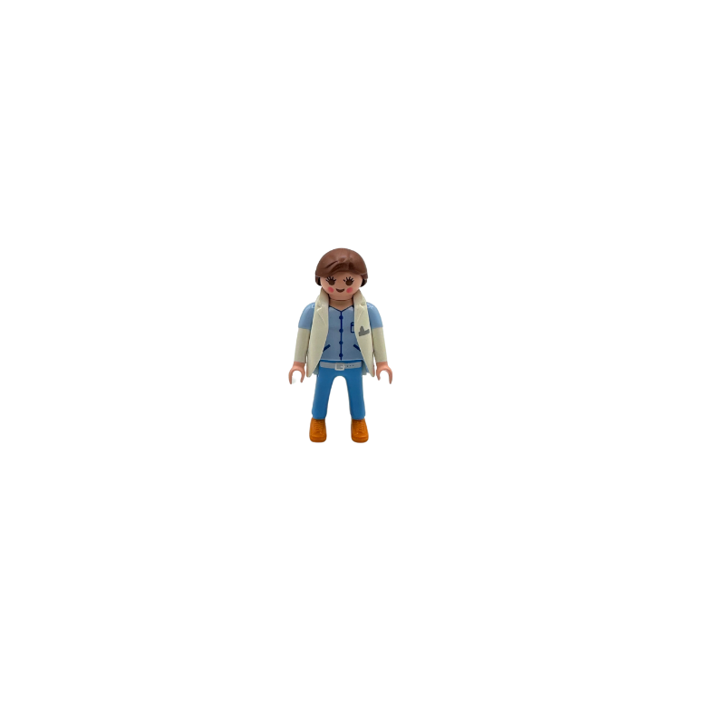 Figurine Playmobil Personnage en Bleu et Veste Crème