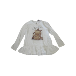 Robe blanche à manches longues Chip 'n Dale avec volant