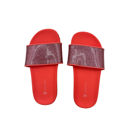 Claquettes pailletées rouge et rose Crevetuis – Taille 28