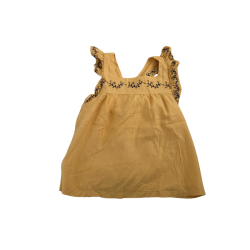 Robe jaune à volants et broderies florales – Sergent Major – 9 ans