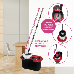 Balai Twist & Shine 2 en 1 et Support à roulettes