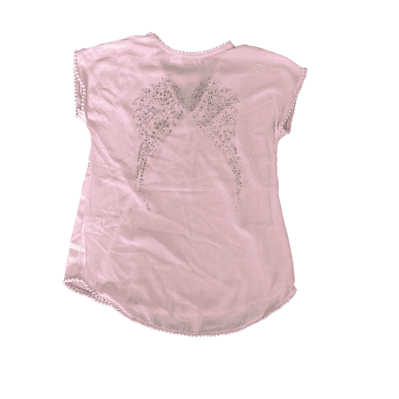 Tunique Angel’s Face rose avec strass et pompons – 6/7 ans