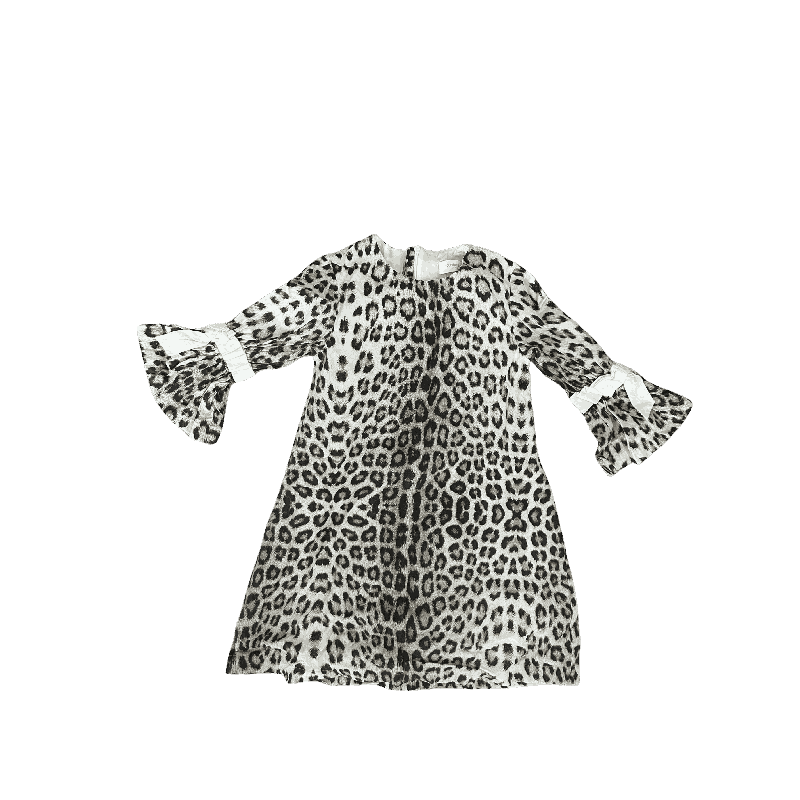 Robe léopard Roberto Cavalli Junior – Manches volantées, chic et tendance