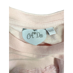 Robe douce A’Dee rose poudré avec manches à détails fourrure – Fille