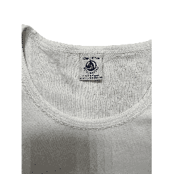 T-shirt blanc manches longues détail fleurs Petit Bateau – Coton bio – 12 ans