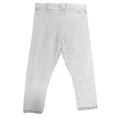 Legging blanc en coton bio avec dentelle – H&M – Fille 8-9 ans