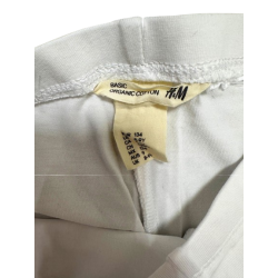 Legging blanc en coton bio avec dentelle – H&M – Fille 8-9 ans