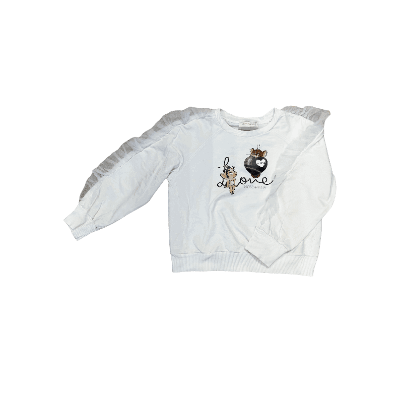 Sweat-shirt blanc Monnalisa Tom & Jerry – 10 ans