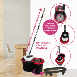 Lot de 2 recharges microfibres - Balai Twist & Shine 2 en 1