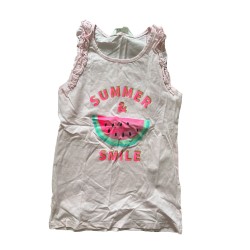 Débardeur H&M rose fille – Imprimé pastèque "Summer & Smile" – 8/10 ans