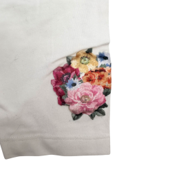 Legging blanc Monnalisa – Élégance discrète avec détail floral raffiné