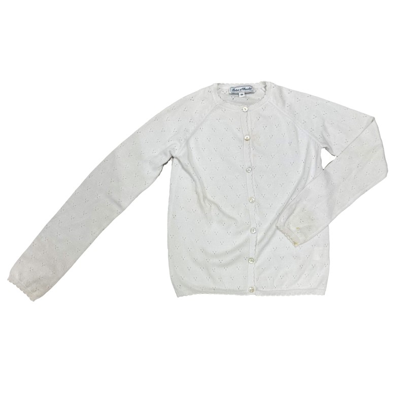 Gilet en maille Tartine et Chocolat – Blanc raffiné