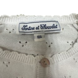 Gilet en maille Tartine et Chocolat – Blanc raffiné