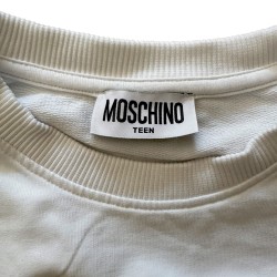 Sweat blanc Moschino Teen avec motif ourson brodé