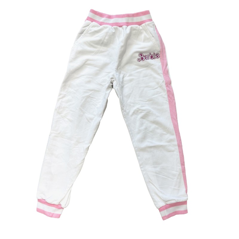 Pantalon de jogging Monnalisa Barbie blanc et rose