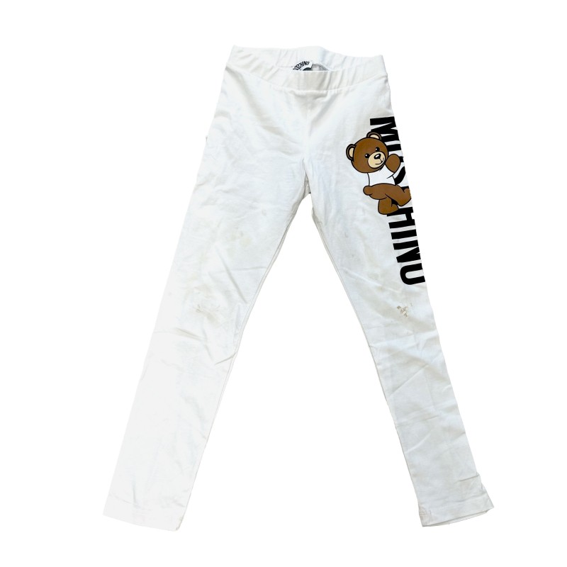 Legging Moschino Kid blanc avec ourson