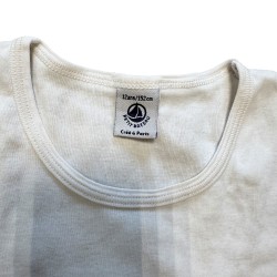 T-shirt blanc / rose Petit Bateau à motifs cœurs