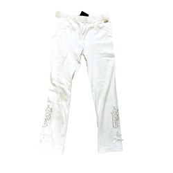 Legging blanc fille Le Chic avec nœuds et strass