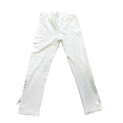 Legging blanc fille Le Chic avec nœuds et strass