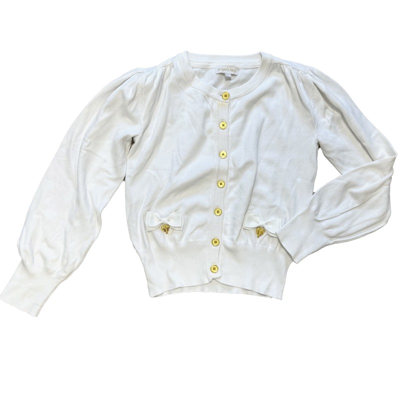 Gilet blanc Angel’s Face avec nœuds et boutons dorés