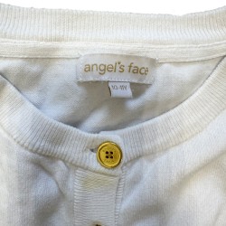 Gilet blanc Angel’s Face avec nœuds et boutons dorés