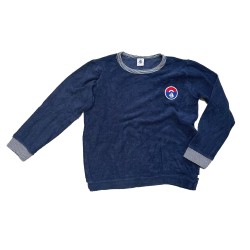 Pyjama Petit Bateau garçon – Ensemble éponge bleu marine à manches longues