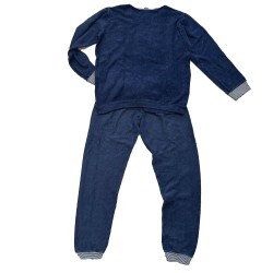 Pyjama Petit Bateau garçon – Ensemble éponge bleu marine à manches longues