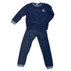 Pyjama Petit Bateau garçon – Ensemble éponge bleu marine à manches longues