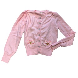 Gilet rose fille Angel’s Face – élégant avec nœuds décoratifs